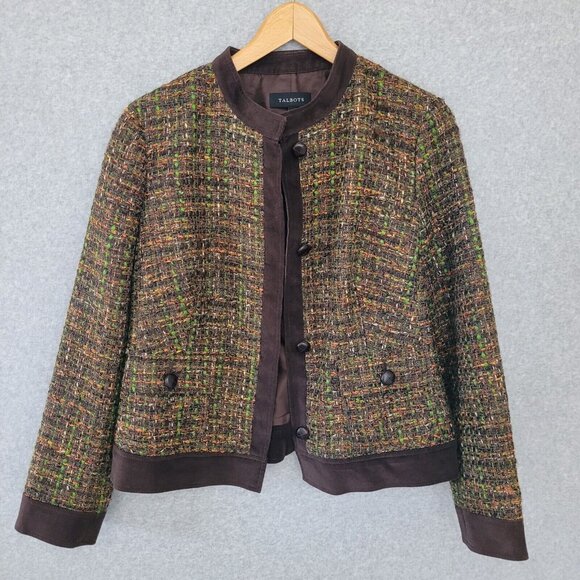 Talbots Jackets & Blazers - Talbots Womens Tweed Blazer Old Money Jacket Sz 8 Velvet Autumn Capsule Workwear
